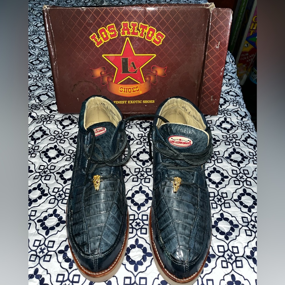 Wild West Los Altos Boots Men Genuine Caimans & Ostrich blue jeans size 12
